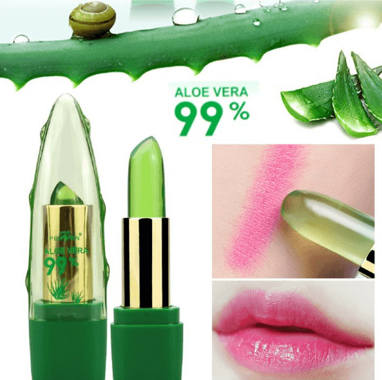 Aloe Vera Gel Color Changing Lipstick Gloss  Moisturizer Anti-drying Desalination Fine-grain Lip Blam Care - Haircaremore